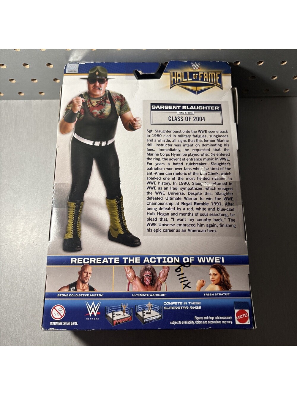 WWE Elite Hall of Fame Sargent Slaughter Figure Class of 2004 NEW SEALED - Picture 7 of 8